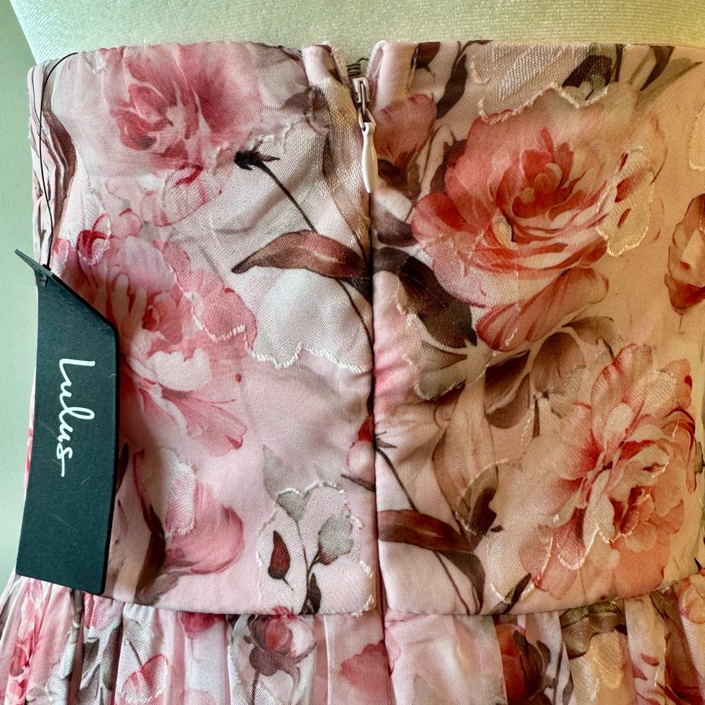 Lulu's Special Moment Strapless Bustier Pink Floral Maxi Dress Size XL NWT - Picture 12 of 16